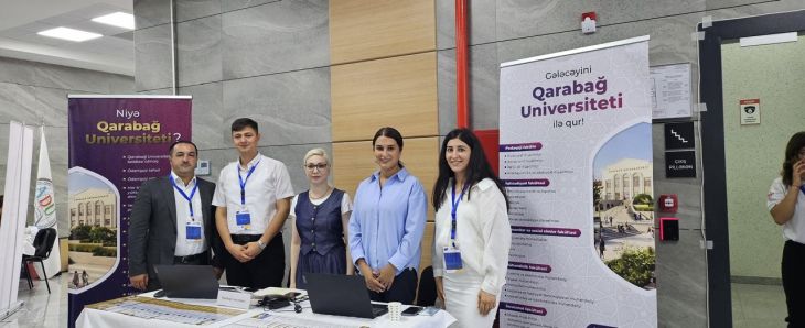 Qarabağ Universiteti Dövlət İmtahan Mərkəzi tərəfindən təşkil olunan ali təhsil müəssisələrinin sərgisində təmsil olunub - FOTOLAR